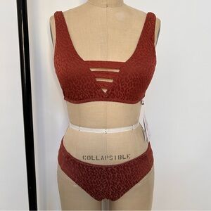 BECCA Rust Textured Bikini Set